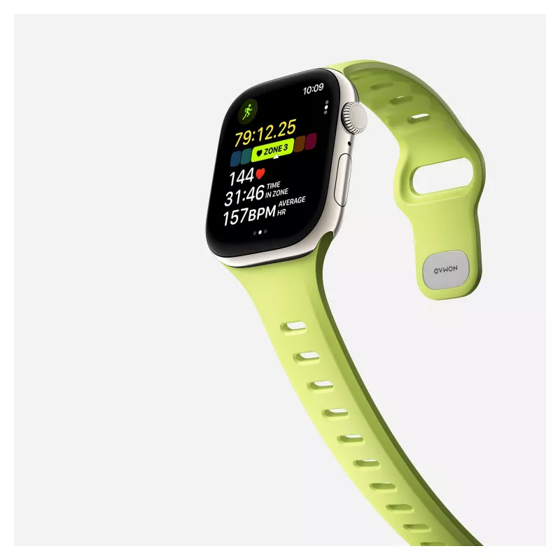 Band Nomad Tempo Band lichtgroen rubber, 18 mm breed, pols 135–175 mm