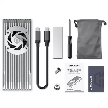 GrauGear externe behuizing M.2 NVMe met ventilator 20Gbit - stationbehuizing - behuizing (G-M206-20G-F)