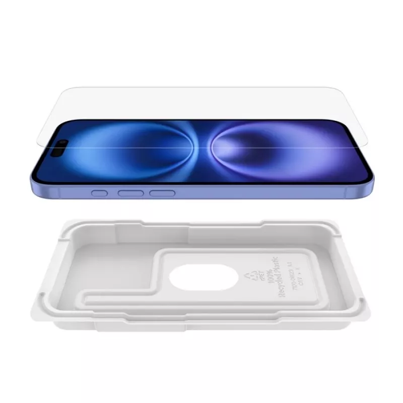 Schermbescherming Belkin ScreenForce voor iPhone 16 Plus antibacterieel gehard glas