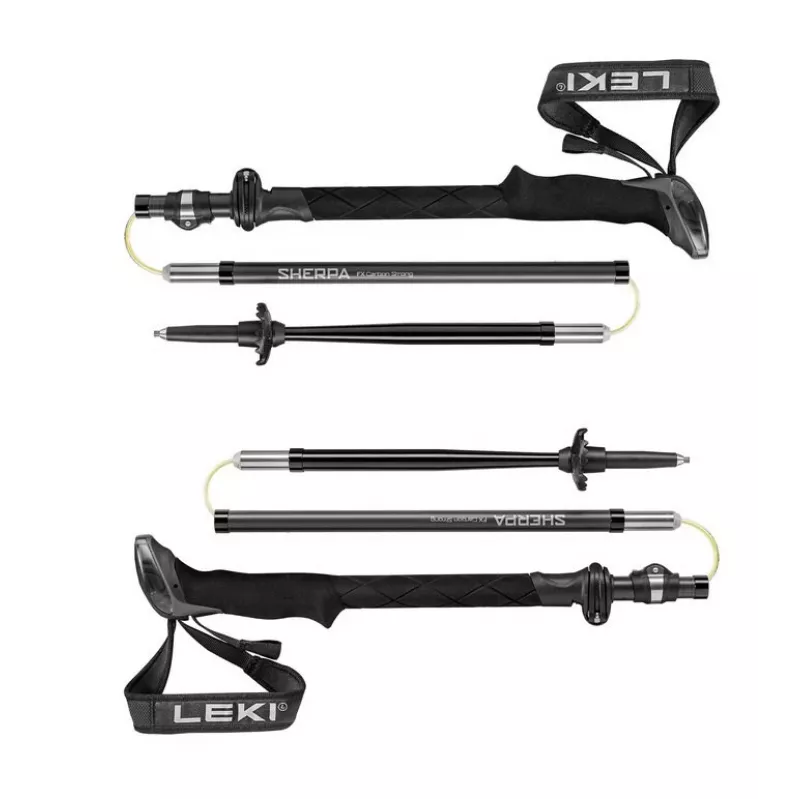 Trekkingstokken Leki Sherpa FX verstelbaar 120–140 cm, zwart