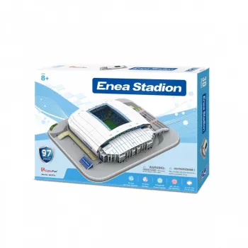 3D-puzzel cubicfun Lech-Poznan-stadionmodel – stadionnabouw op schaal om in elkaar te zetten, kartonnen onderdelen, modelnummer 306-20257