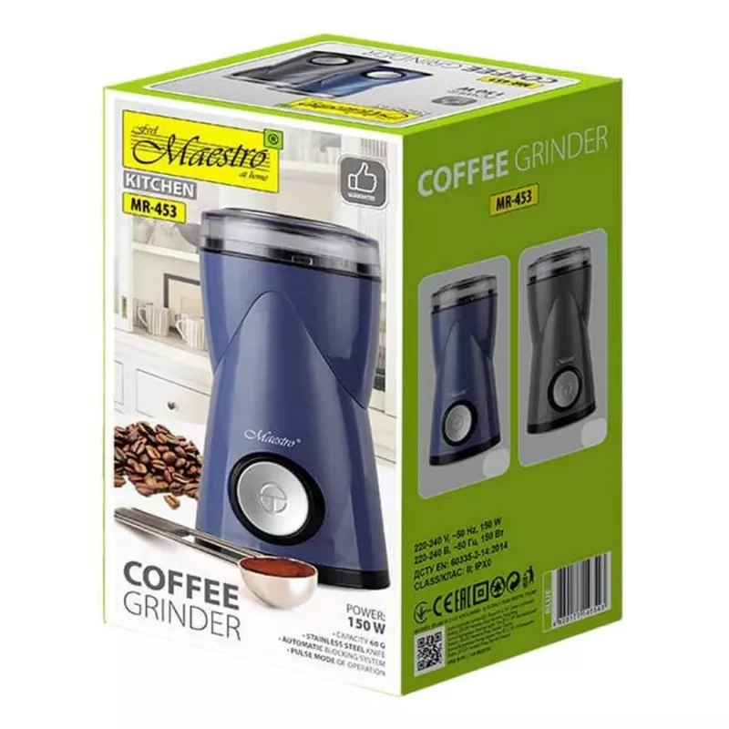 Feel-Maestro MR-453-Blauw koffiemolen messenmolen 150 W