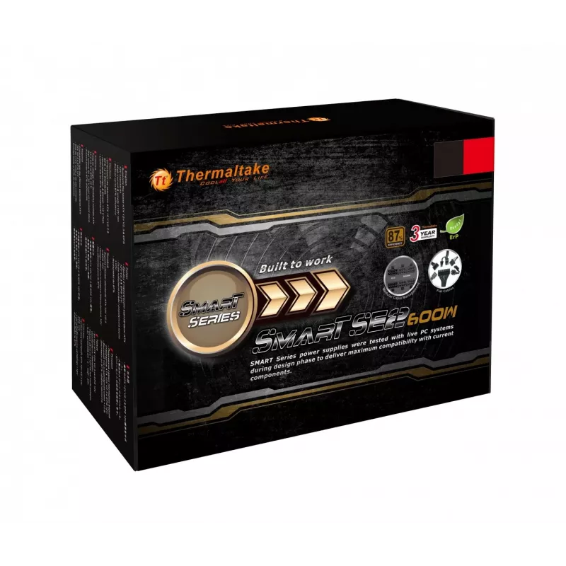Voeding Thermaltake Smart SE2 600W ATX semi-modulair, 86% efficiëntie, 120mm-ventilator
