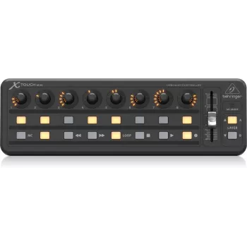 MIDI-toetsenbord USB Behringer X-TOUCH MINI bedieningstype toetsen draaiknoppen schuifregelaars