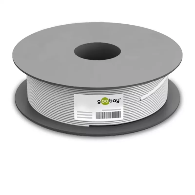Wentronic Goobay CAT 6 netwerkkabel, S/FTP (PiMF), grijs, 305 m – CCA koper mix, AWG 23/1 (solid), PVC (95696)