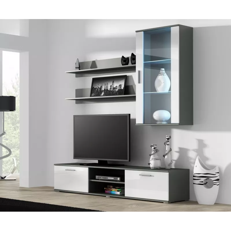 Cama tv-standaard SOHO 180 grijs/wit glanzend
