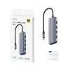 USB-C-hub Cudy UH500 — USB 3.2 Gen 1 Type-C-host, 6 aansluitingen met USB 3.2 Gen 1 Type-A en HDMI, 5000 Mbit/s, grijs/zilver