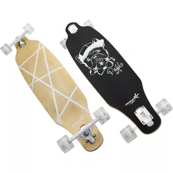 Longboard Muuwmi Lights GLOW ABEC 7 met lichtgevende wielen, zwart/groen