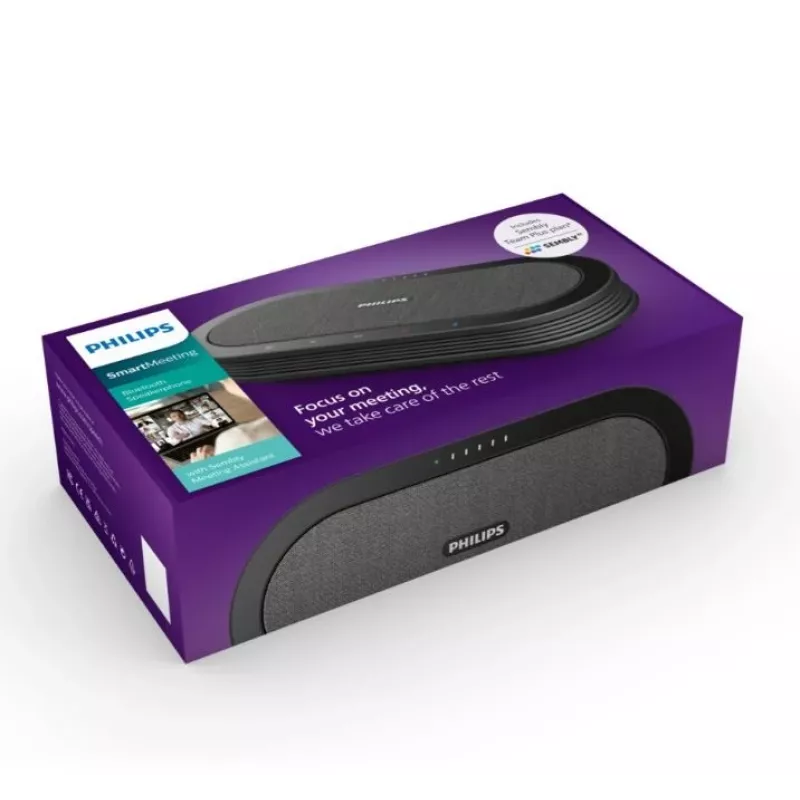 Philips PSE0501 Smart Meeting draadloze vergadermicrofoon met vergaderassistent Sembly, USB-C, zwart/grijs