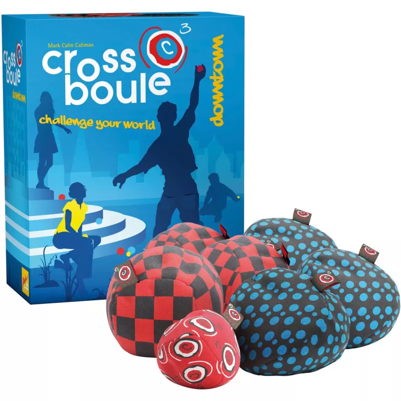 Crossboule Set Downtown, behendigheidsspel blauw/rood