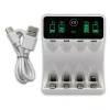 Acculader QOLTEC 50848 voor NiMH AAA (R03) en AA (R6) cellen met LCD-display