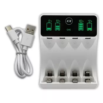Acculader QOLTEC 50848 voor NiMH AAA (R03) en AA (R6) cellen met LCD-display