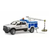 Auto Dodge RAM 2500 Service met zwaailicht en kraan BRUDER 02509