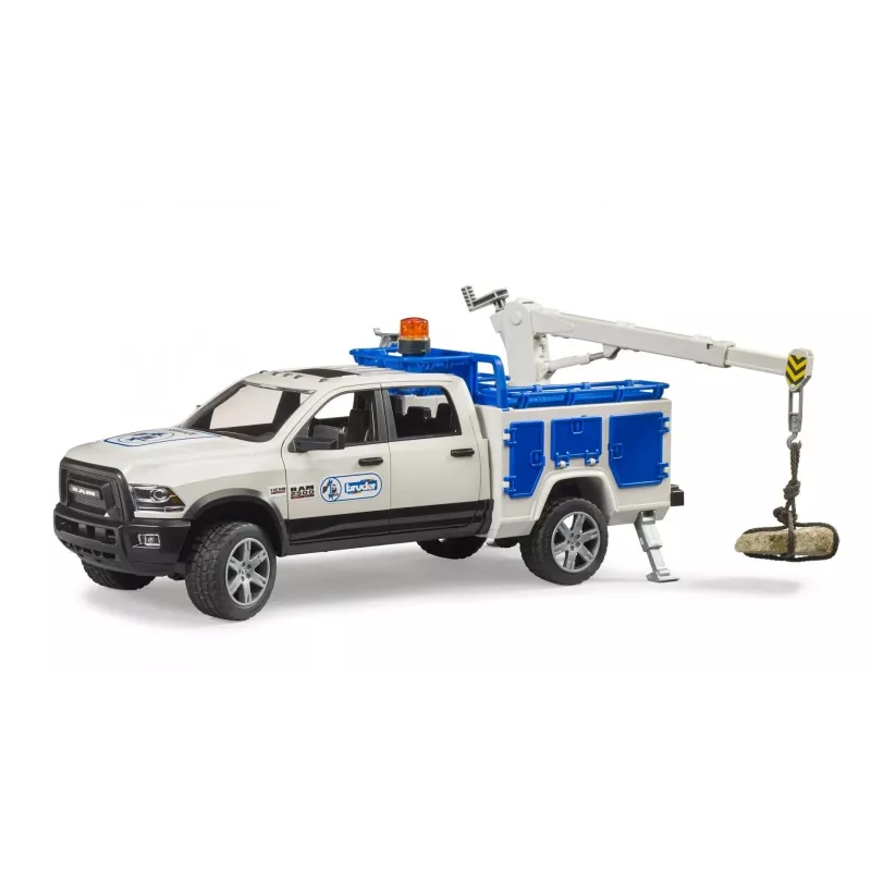Auto Dodge RAM 2500 Service met zwaailicht en kraan BRUDER 02509