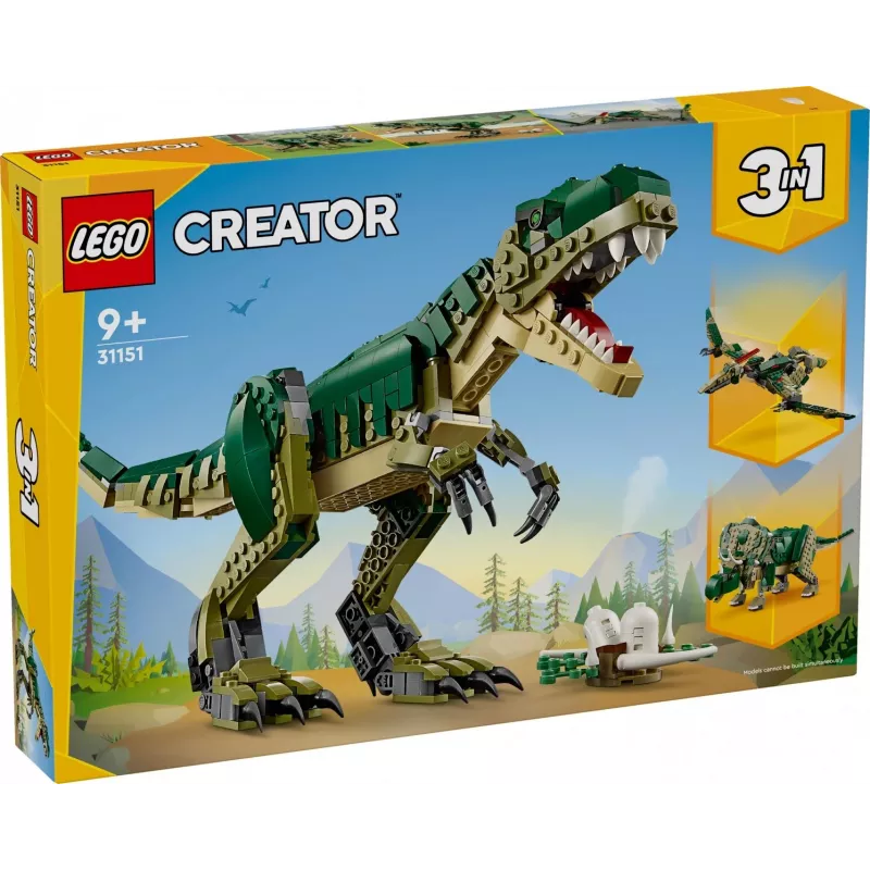 Constructiespeelgoed LEGO Creator 3-in-1 T.Rex bouwpakket, 626 onderdelen, 150 mm hoogte, leeftijd 9+