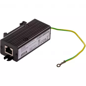 Axis TU8001 Ethernet-overspanningsbeveiliging voor PoE-apparaten, wand-/DIN-railmontage, zwart