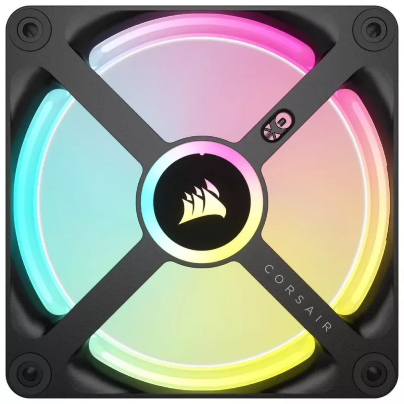 Corsair CO-9051001-WW iCUE LINK QX120 RGB behuizingsventilator, 120 mm, PWM, met temperatuursensor, zwart
