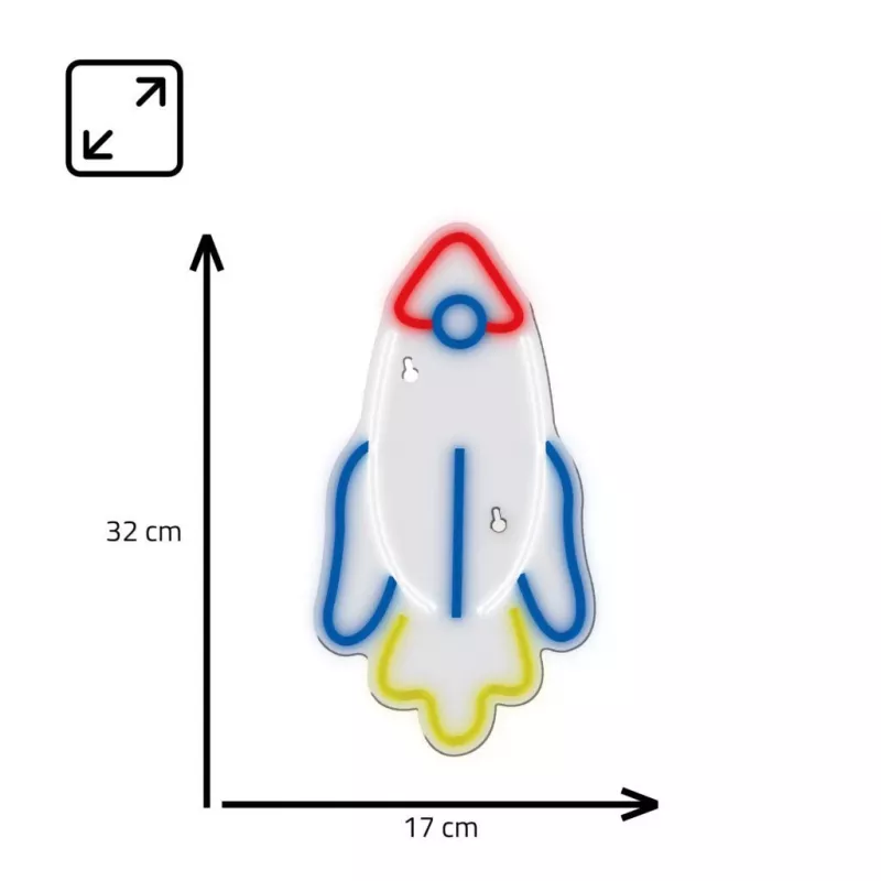 LED-neonlicht MANTA SNL91MT Style RAKETA – decoratief LED-neonpaneel, model SNL91MT