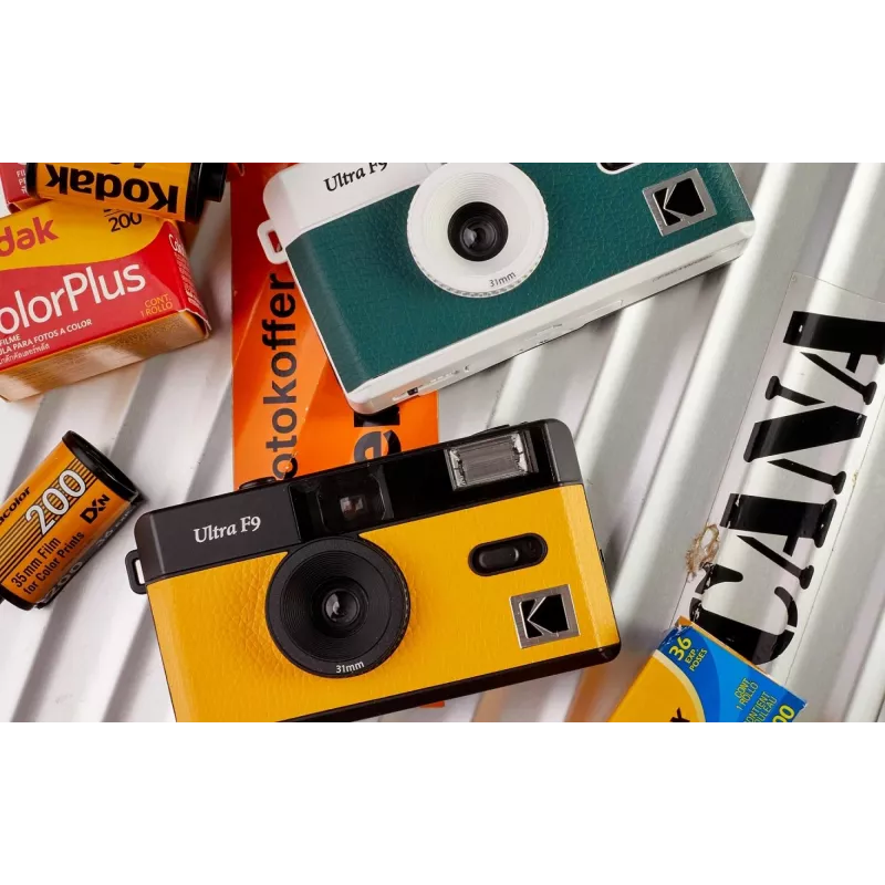 Compacte filmcamera Kodak F9 135 mm groen wit ISO 200-400