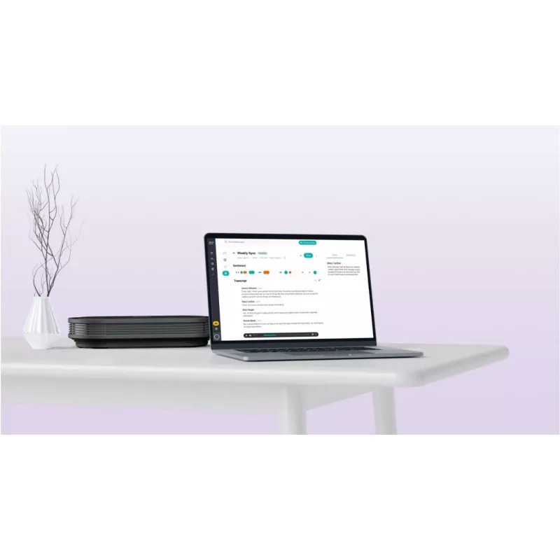 Philips PSE0501 Smart Meeting draadloze vergadermicrofoon met vergaderassistent Sembly, USB-C, zwart/grijs