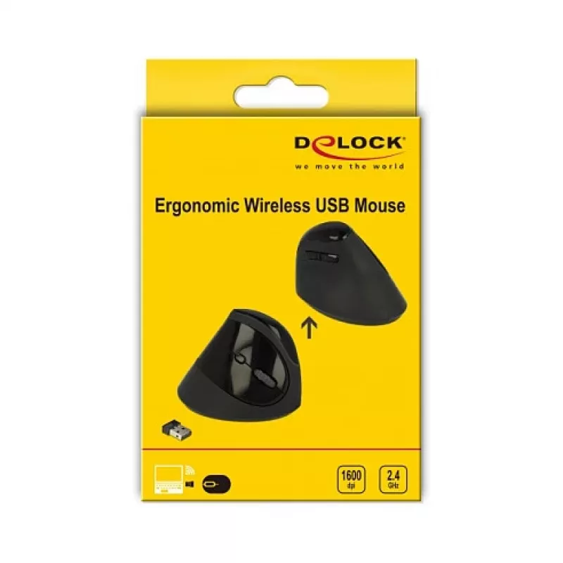 Muis DeLOCK 12599 RF draadloos rechtshandig 1600 DPI