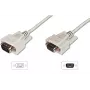 Digitus ASSMANN - seriële verlengkabel - DB-9 (M) - DB-9 (V) - 3 m - gevormd, duimschroeven - beige (AK-610203-030-E)