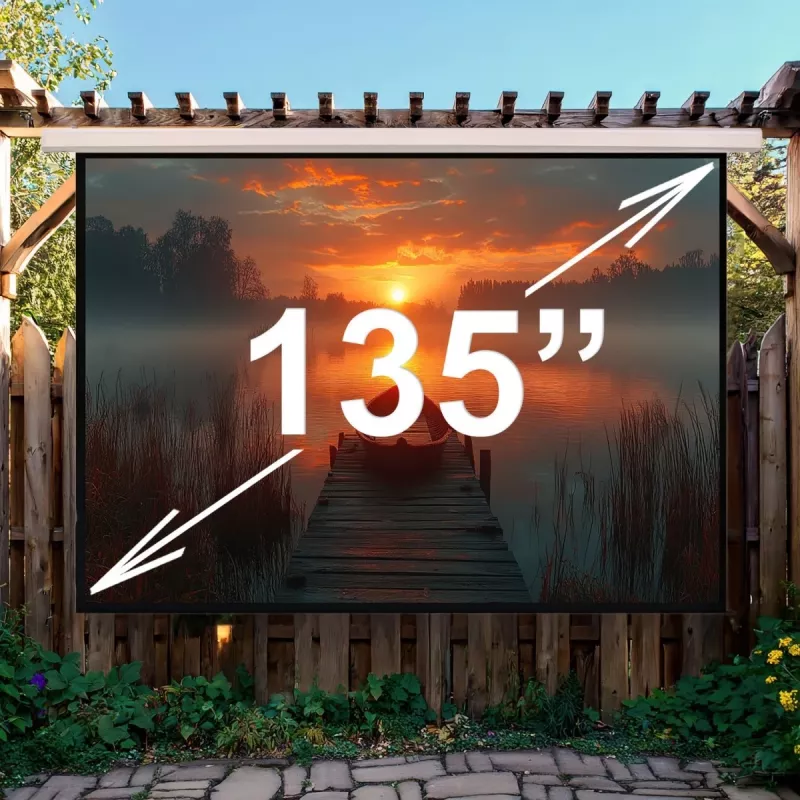 Maclean MC-561 elektrisch projectiescherm 135 300x168 cm 16:9 met wandbediening en afstandsbediening