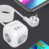 Power Cube QOLTEC 52547 stekkerdoos 3×AC-stopcontacten, 2×USB-A, 1×USB-C PD 20W