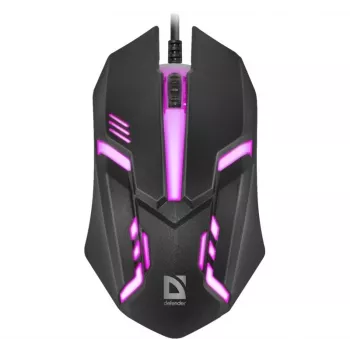 Bedrade optische muis DEFENDER CYBER MB-560L — dubbelhandig, 1200 DPI, USB Type-A, 2 knoppen, zwart