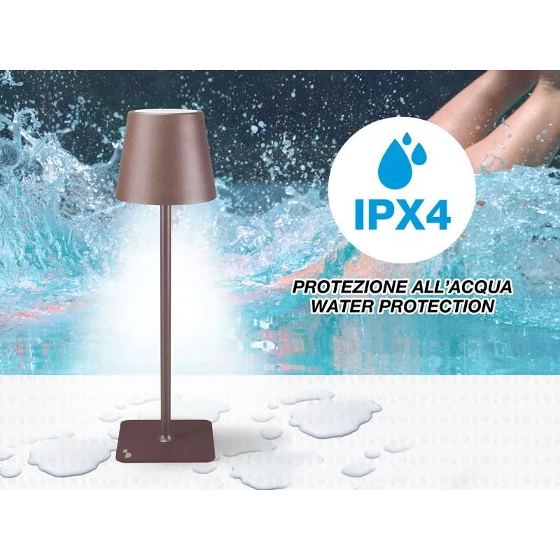 Beper P201UTP113 oplaadbare tafellamp, touchbediening, 2 W, 2000 mAh, Corten-staal