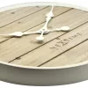 NeXtime klok 3134wi Plank, Ø50 cm, wand, wit