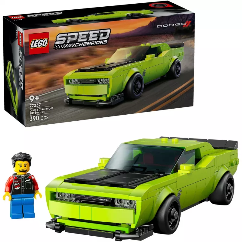 Constructiespeelgoedauto LEGO Speed Champions Dodge Challenger SRT Hellcat 77237 — 390 onderdelen, 1 minifiguur, leeftijdsadvies 9+