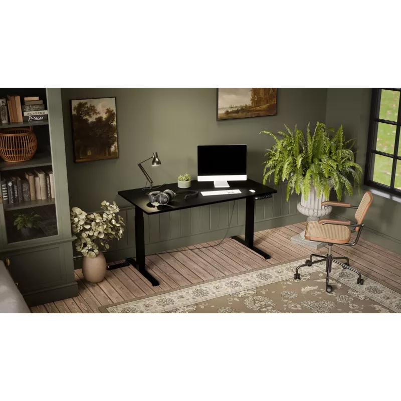 Bureau met elektrische hoogteverstelling MOON LONG 150x80x72-120 zwart