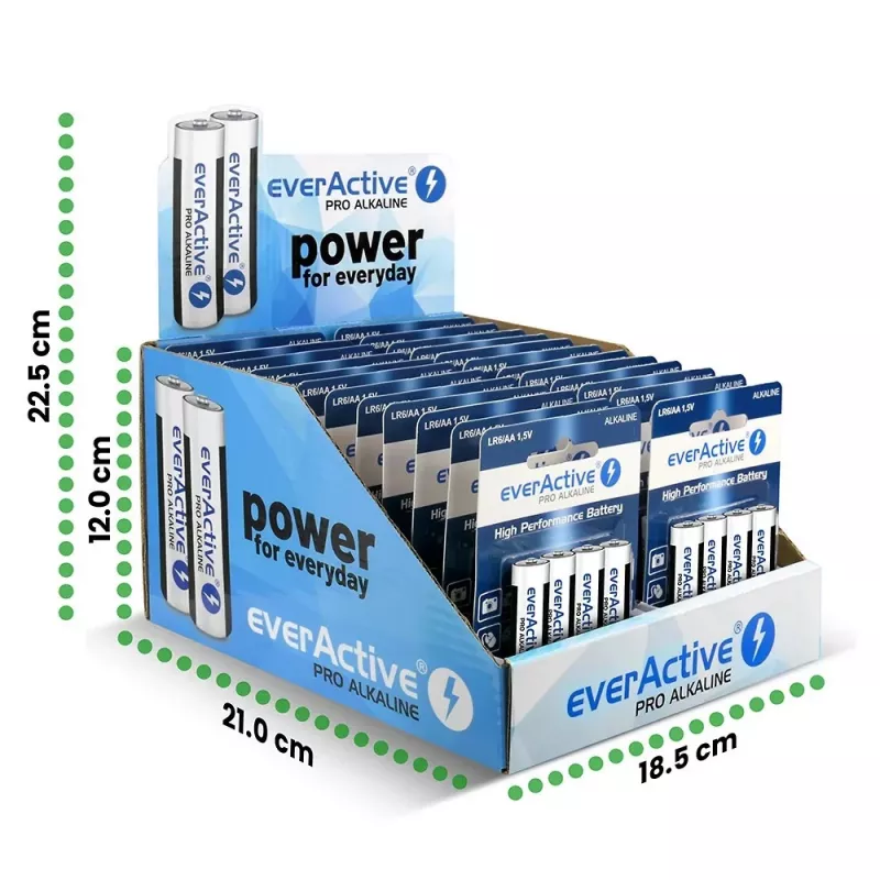 Alkalinebatterijen everActive LR64BLPADIS — 96 stuks, AA-formaat