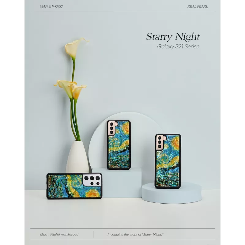 Beschermhoes iKins voor Samsung Galaxy S21+ — sterrennacht zwart