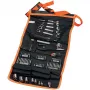 Monteursset met oprolbaar etui 76-delig zwart oranje