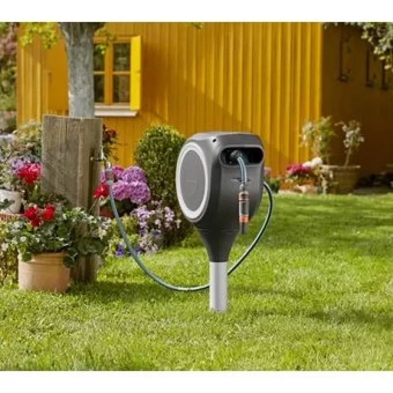 Vloerstand-trommel Gardena RollUp Automatic zwart grijs