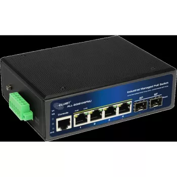 Managed industriële PoE switch ALLNET ALL-SGI8106PMJ 4 PoE + 2 uplink poorten