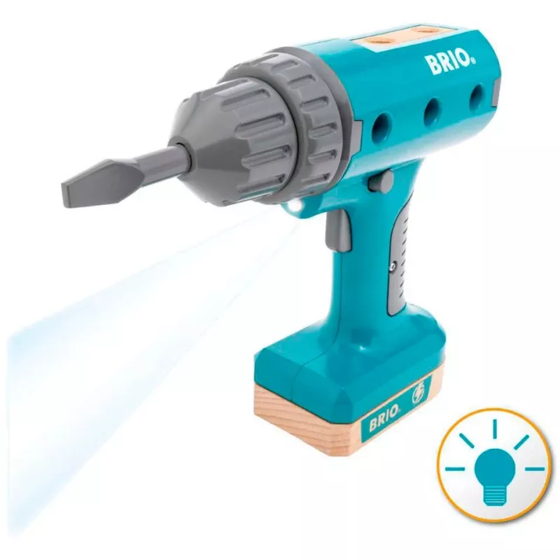 Accuschroevendraaier speelgoed BRIO Builder model 63460000 — realistische vormgeving, gereedschap op batterijen