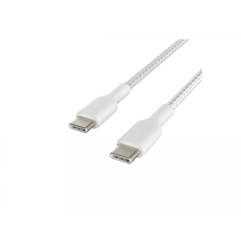 Kabel gevlochten USB-C naar USB-C 1m wit