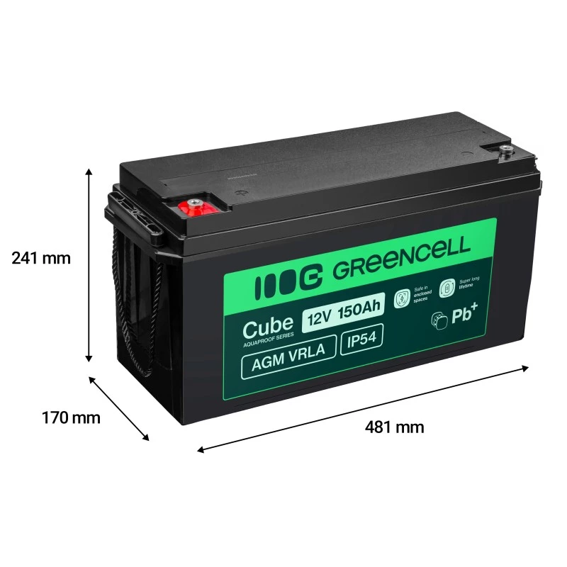 AGM-accu Green Cell AGM12V150AH-J 12V 150Ah gesloten lood-zuur