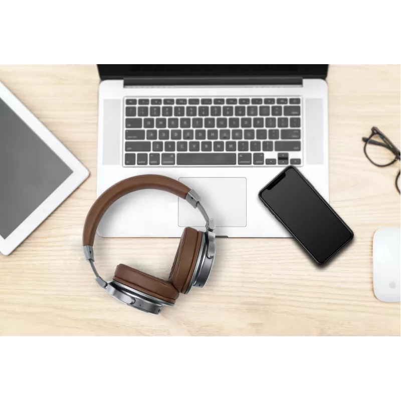 Muse M-278 BT headset draadloze hoofdtelefoon hoofdband micro-USB Bluetooth bruin, zilver