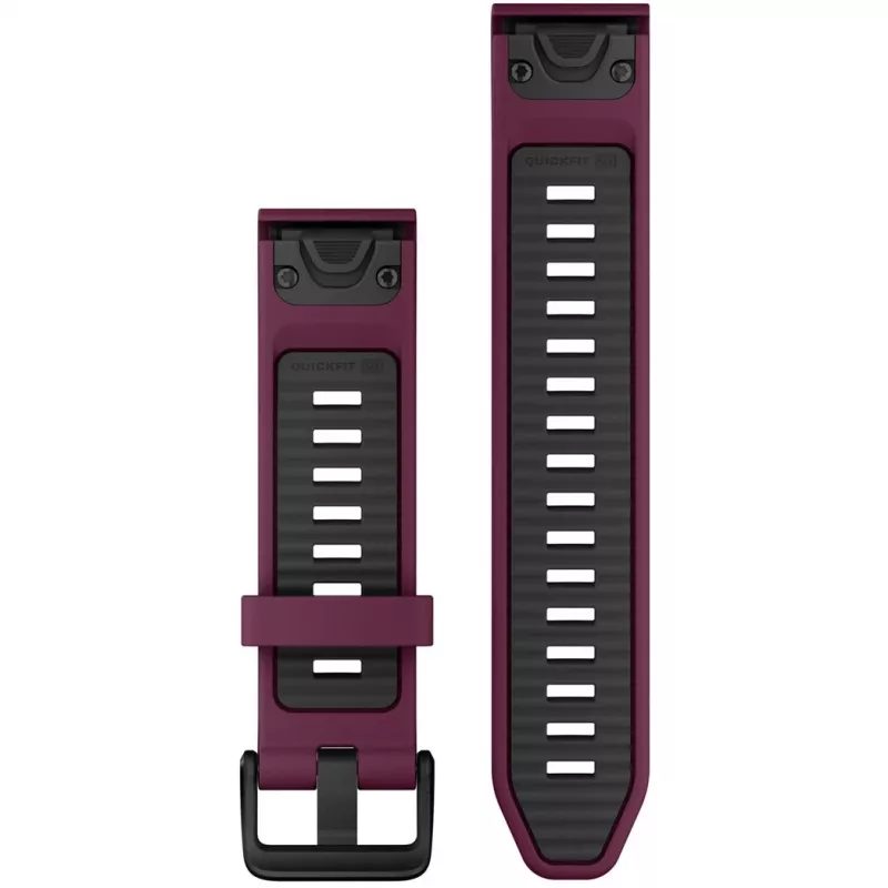Siliconen horlogeband GARMIN Quickfit 010-13391-04, 20 mm, grafiet/rood