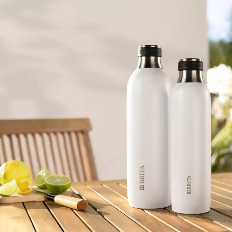Brita sodaTRIO 1046735 carbonatorfles, roestvrij staal, 1 l, wit