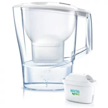 Waterfilterkan BRITA Aluna transparant wit — 2,4 l totaal / 1,4 l gefilterd, MAXTRA, vaatwasserbestendig