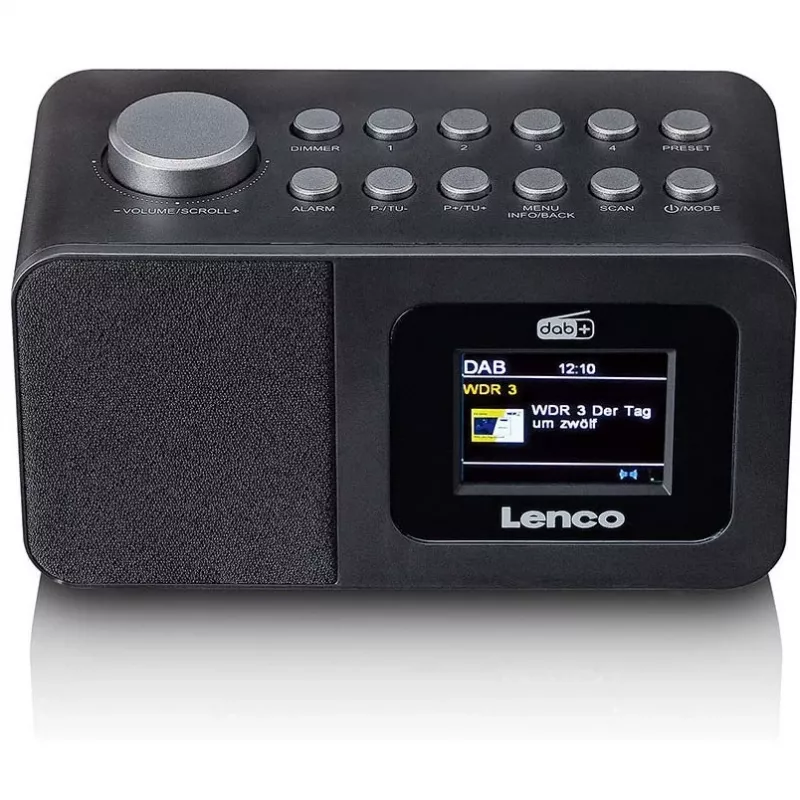 Lenco CR-625BK DAB+/FM-wekkerradio met Bluetooth en draadloos opladen, zwart