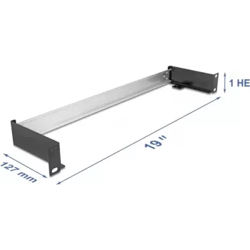 19-inch DIN-railpaneel DELOCK 67283 — horizontale/verticale montage voor DIN-railsystemen