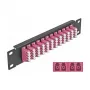Glasvezel patchpaneel DeLOCK 10 inch 12 poorten LC quad violet 1U zwart