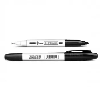 Permanent marker Forpus CD/DVD, 0.6-1 mm, dubbelzijdig, zwart 1213-072