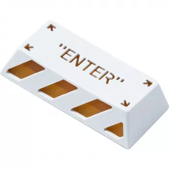 Enter aluminiumlegering artisan keycap, toetskap wit/oranje